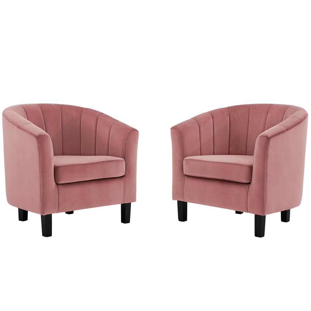 Prospect Channel Tufted Performance Velvet Armchair Set of 2. Picture 1