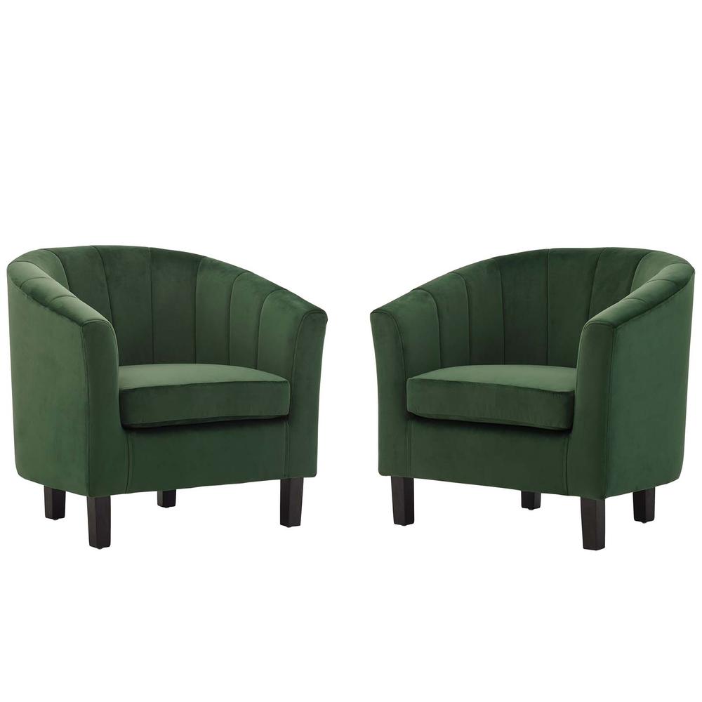 Prospect Channel Tufted Performance Velvet Armchair Set of 2. Picture 1