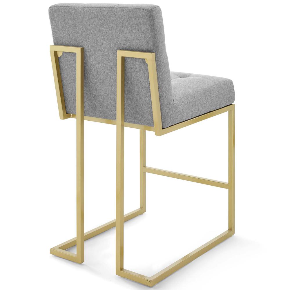 Privy Gold Stainless Steel Upholstered Fabric Counter Stool Set of 2. Picture 3
