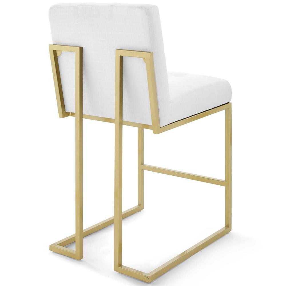 Privy Gold Stainless Steel Upholstered Fabric Counter Stool Set of 2 - Gold White EEI-4154-GLD-WHI. Picture 3
