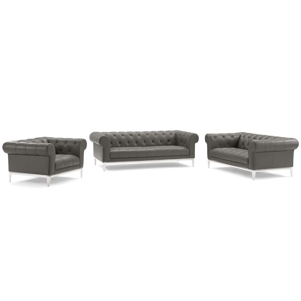 Idyll 3 Piece Upholstered Leather Set. Picture 1