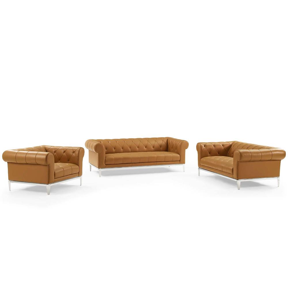 Idyll 3 Piece Upholstered Leather Set. Picture 1