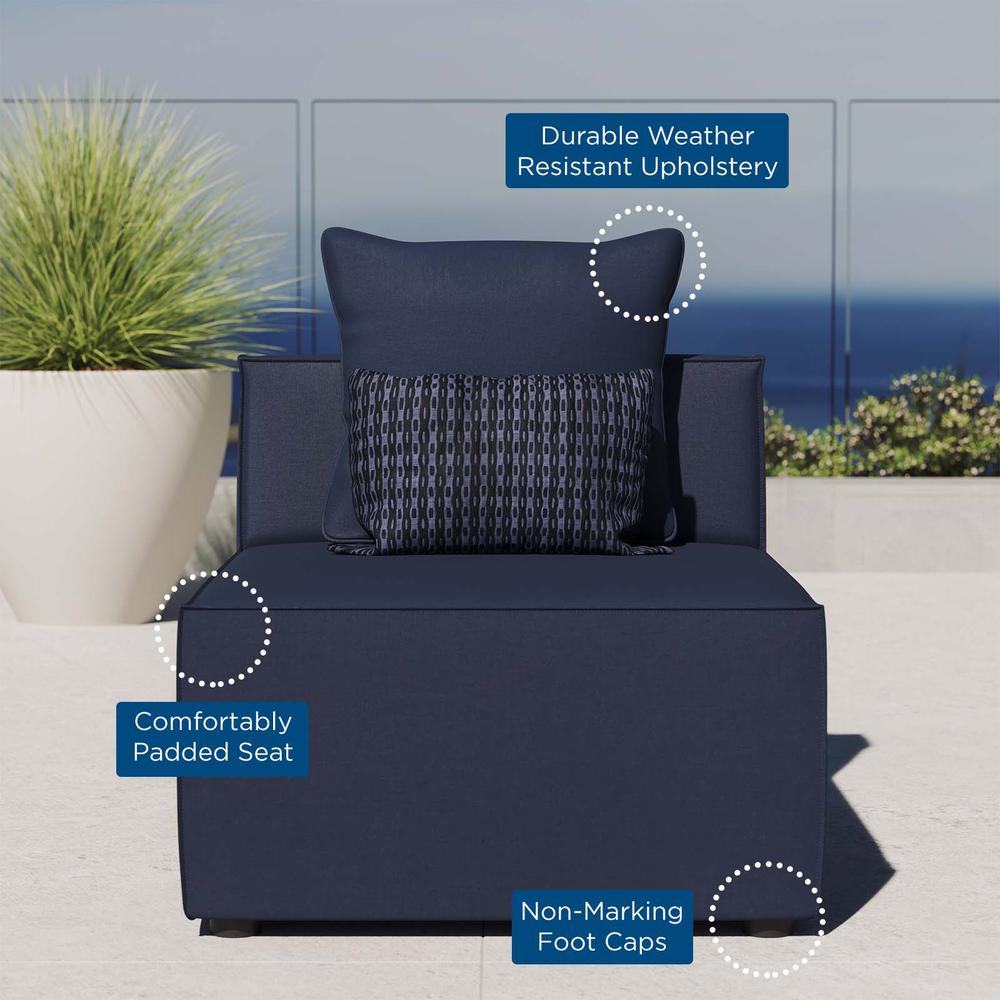 Saybrook Outdoor Patio Upholstered Sectional Sofa Armless Chair. Picture 6