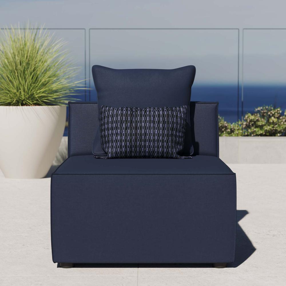 Saybrook Outdoor Patio Upholstered Sectional Sofa Armless Chair. Picture 7