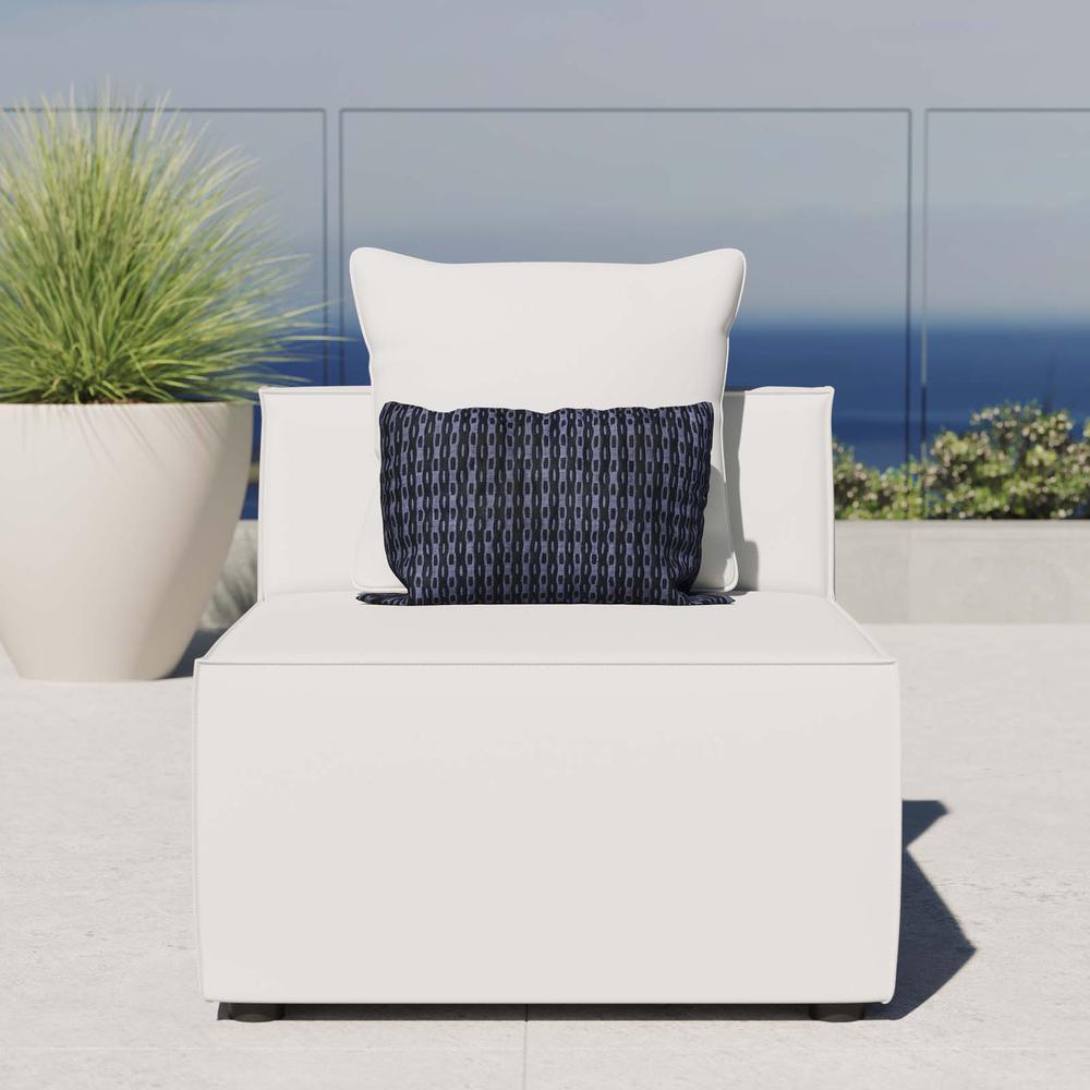 Saybrook Outdoor Patio Upholstered Sectional Sofa Armless Chair. Picture 7