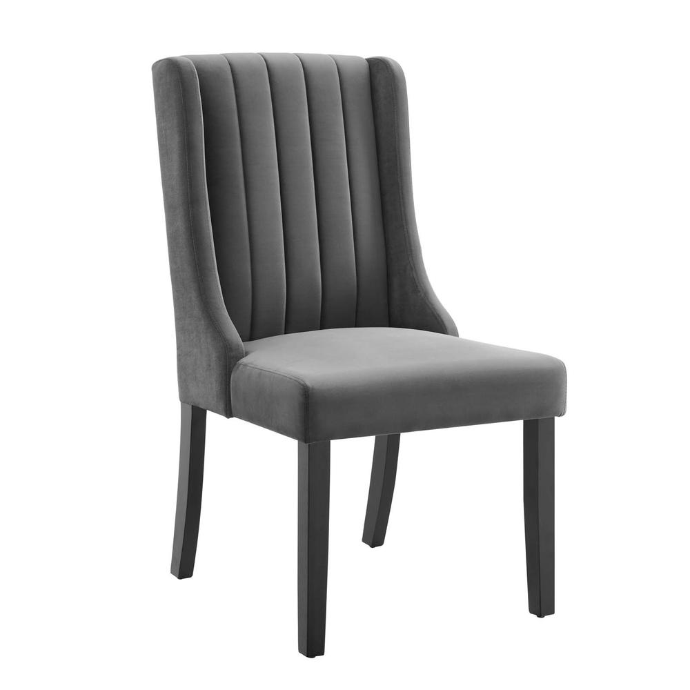 Renew Parsons Performance Velvet Dining Side Chairs - Set of 2 - Gray EEI-4244-GRY. Picture 2