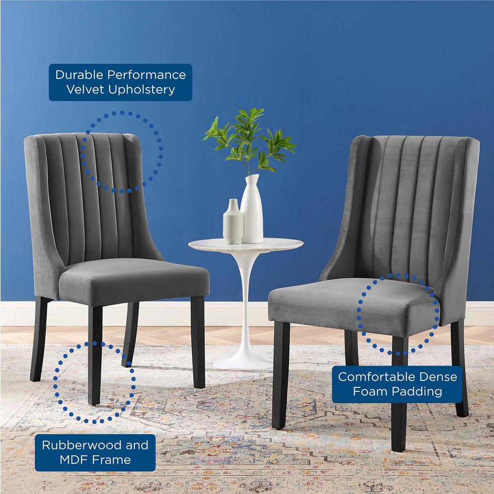 Renew Parsons Performance Velvet Dining Side Chairs - Set of 2 - Gray EEI-4244-GRY. Picture 8