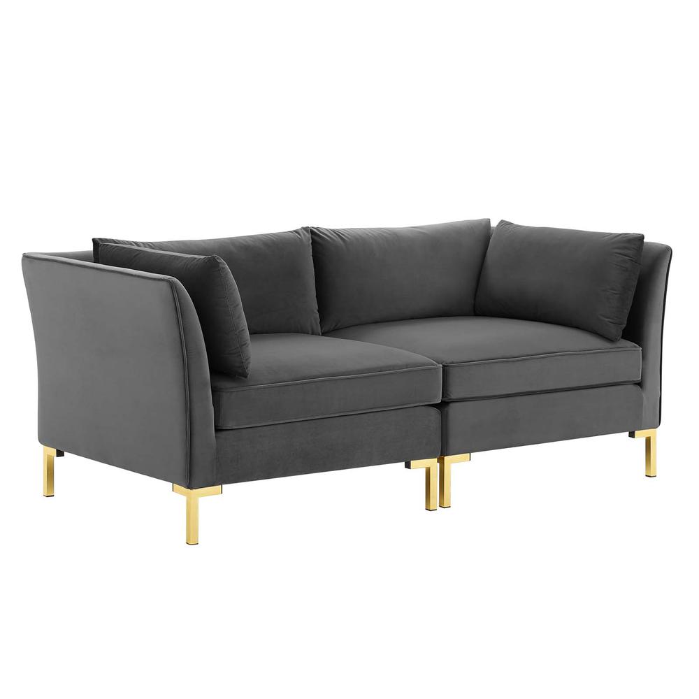 Ardent Performance Velvet Loveseat - Gray EEI-4268-GRY. The main picture.