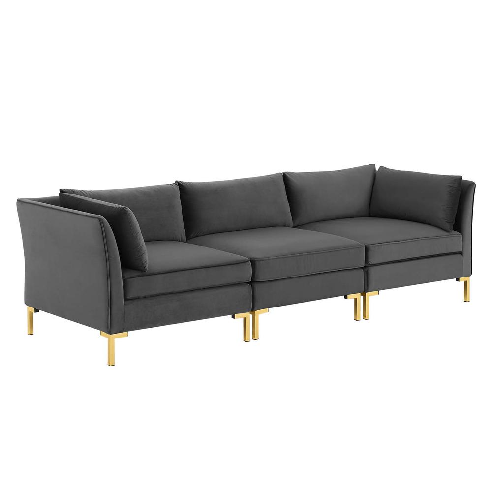 Ardent Performance Velvet Sofa - Gray EEI-4269-GRY. The main picture.