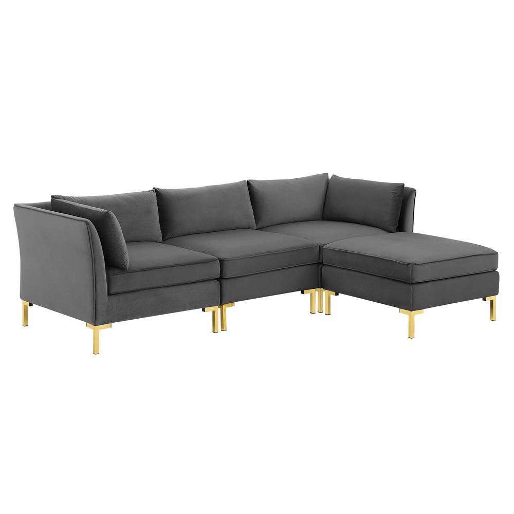 Ardent 4-Piece Performance Velvet Sectional Sofa. Picture 1
