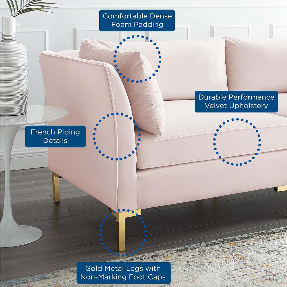Ardent 6-Piece Performance Velvet Sectional Sofa - Pink EEI-4272-PNK. Picture 11