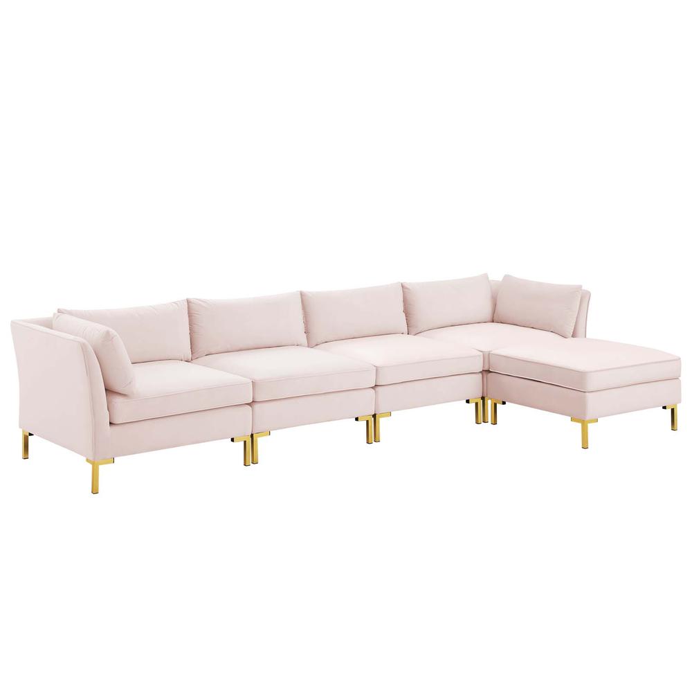 Ardent 5-Piece Performance Velvet Sectional Sofa - Pink EEI-4273-PNK. Picture 1