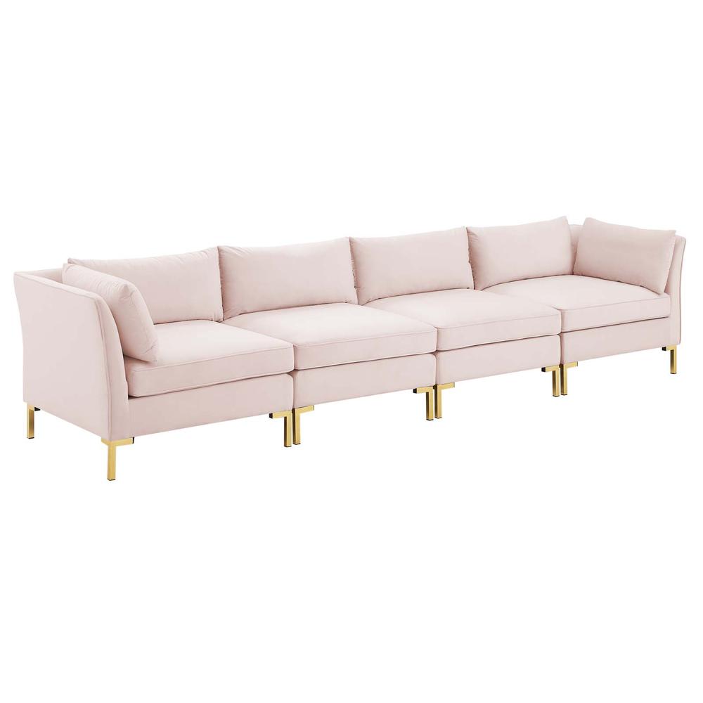 Ardent 4-Seater Performance Velvet Sofa - Pink EEI-4274-PNK. The main picture.