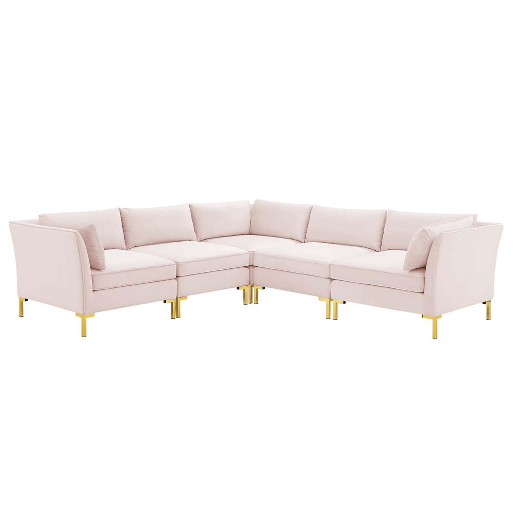 Ardent 5-Piece Performance Velvet Sectional Sofa - Pink EEI-4275-PNK. The main picture.