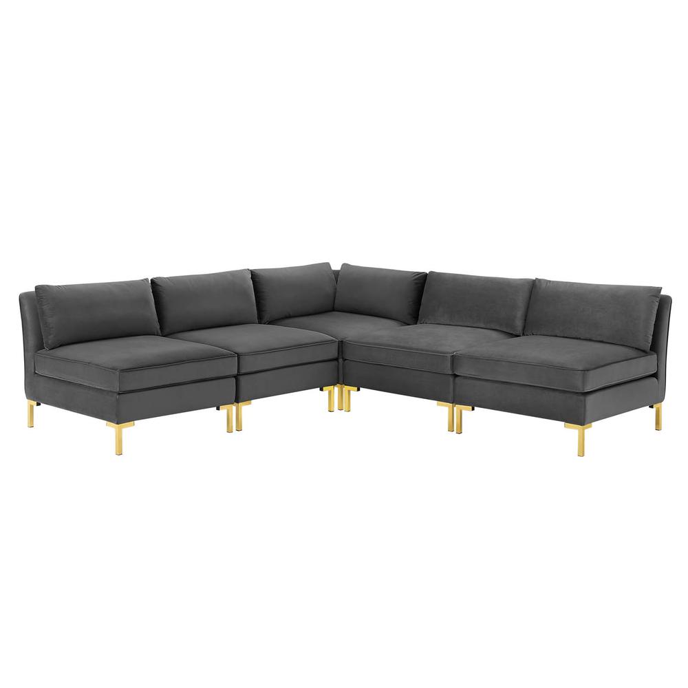 Ardent 5-Piece Performance Velvet Sectional Sofa. Picture 1