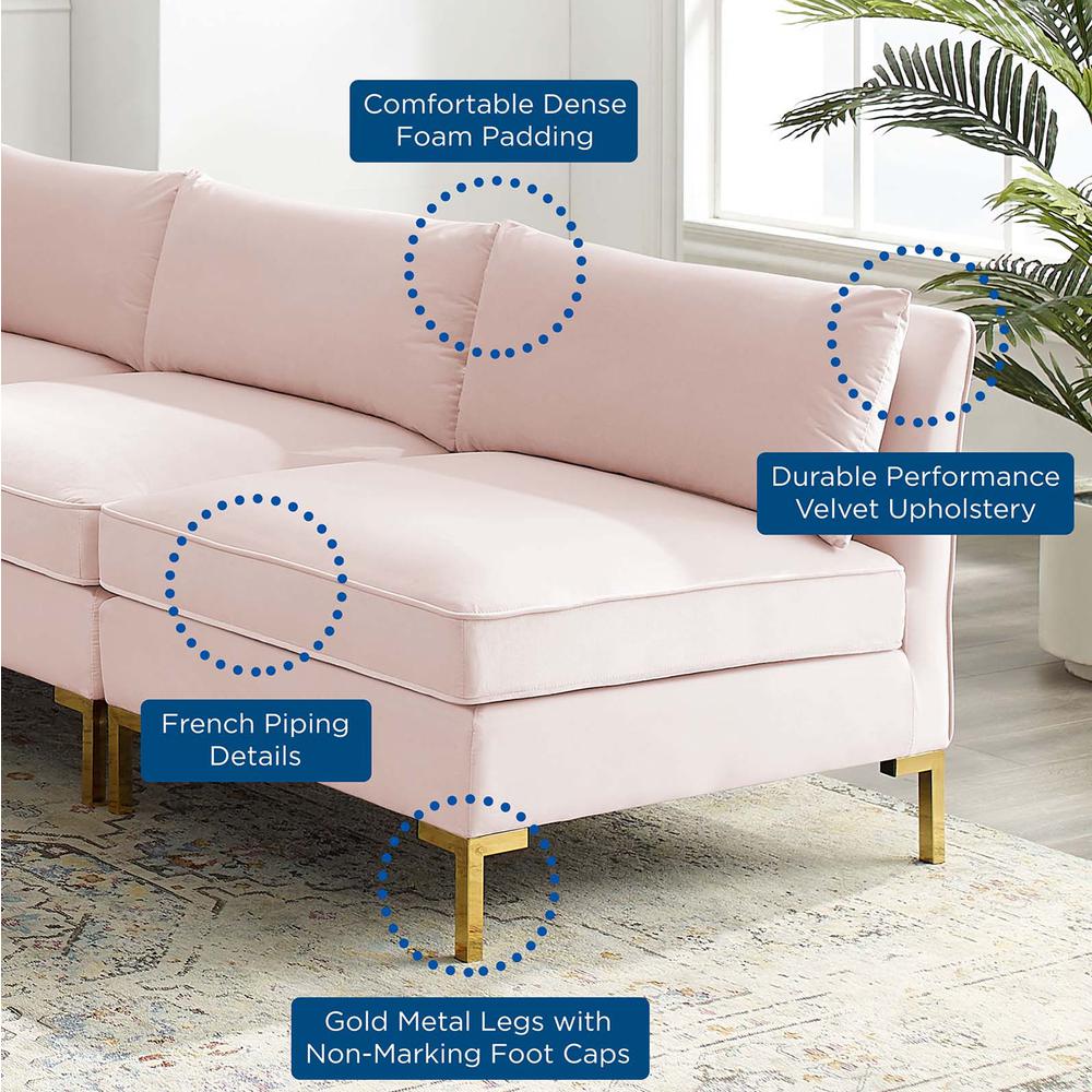 Ardent 5-Piece Performance Velvet Sectional Sofa - Pink EEI-4276-PNK. Picture 8