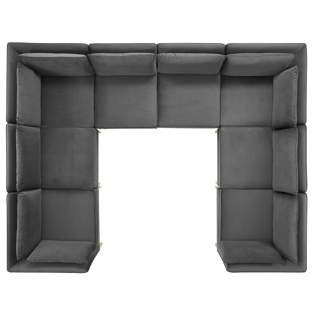 Ardent 8-Piece Performance Velvet Sectional Sofa - Gray EEI-4279-GRY. Picture 2
