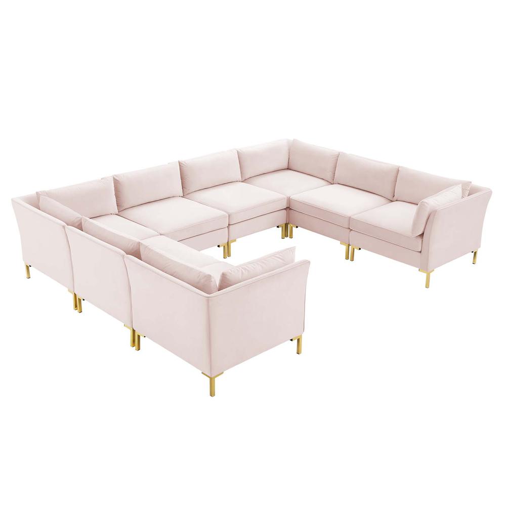 Ardent 8-Piece Performance Velvet Sectional Sofa - Pink EEI-4279-PNK. Picture 1