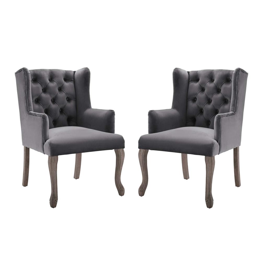 Realm Armchair Performance Velvet Set of 2. Picture 1