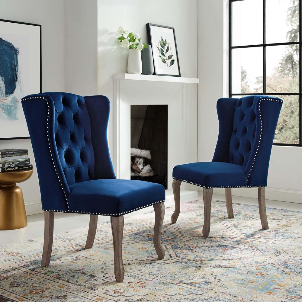 Apprise Side Chair Performance Velvet Set of 2. Picture 7
