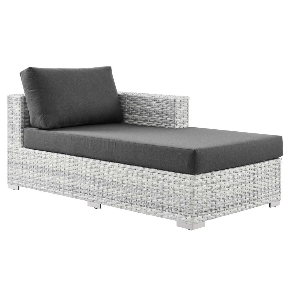 Convene Outdoor Patio Right Chaise - Light Gray Charcoal EEI-4304-LGR-CHA. The main picture.