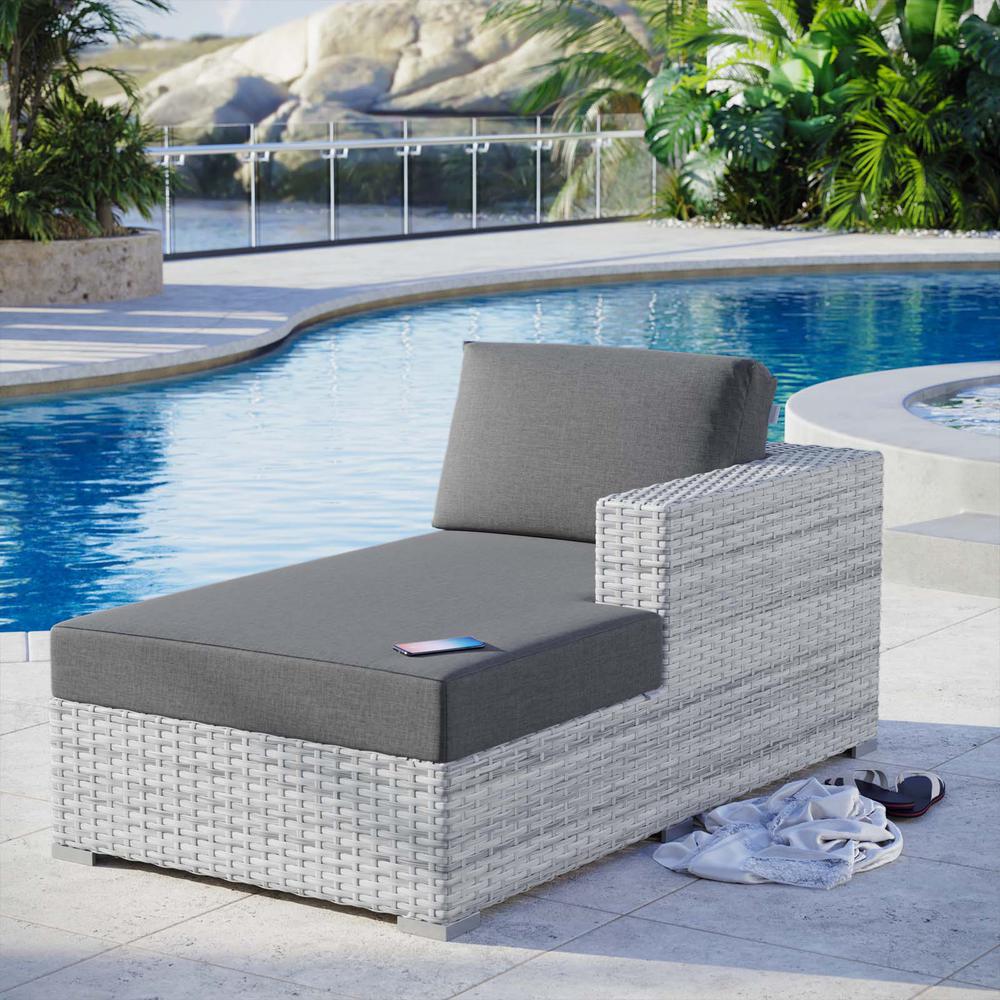 Convene Outdoor Patio Right Chaise - Light Gray Charcoal EEI-4304-LGR-CHA. Picture 8