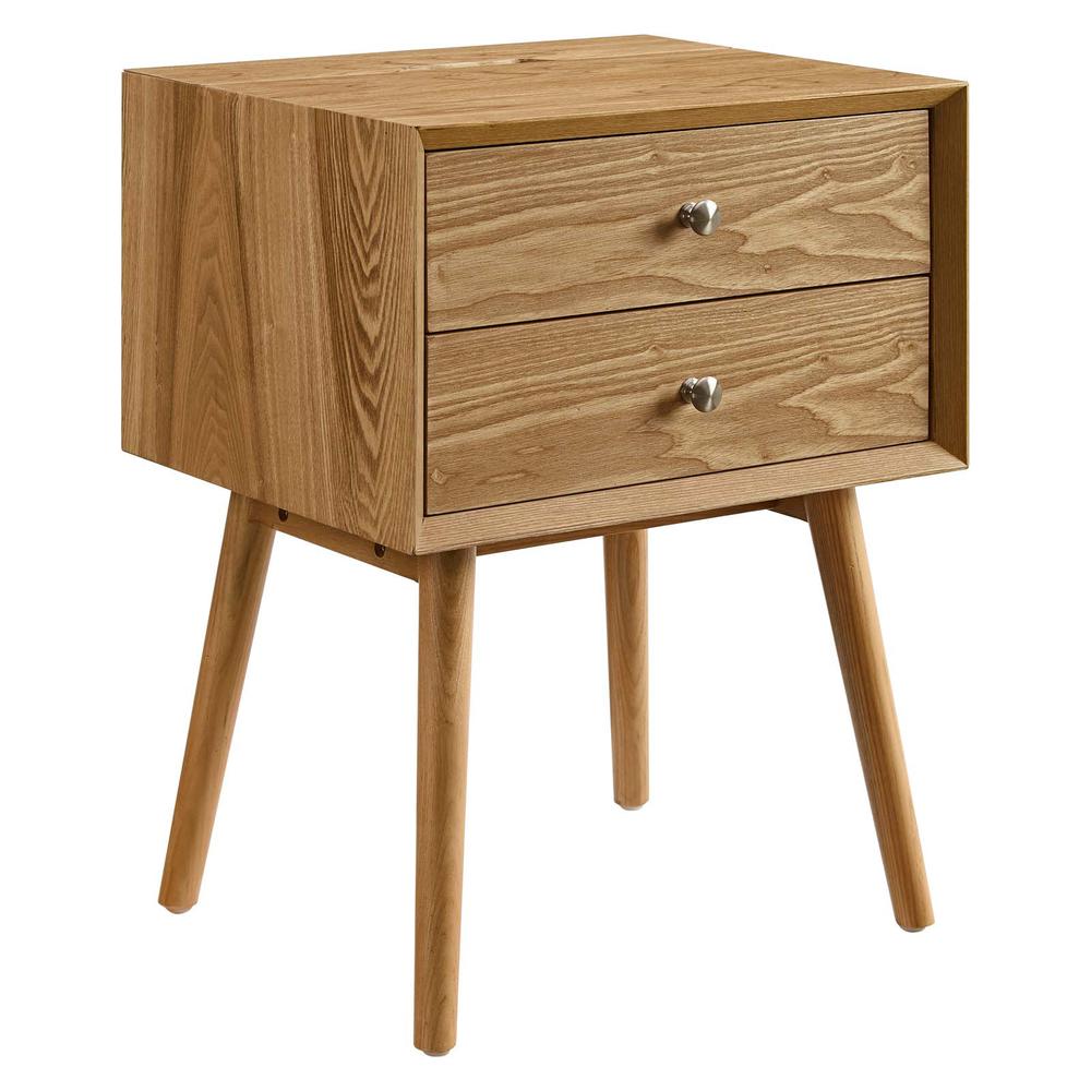 Ember Wood Nightstand With USB Ports - Natural Natural EEI-4343-NAT-NAT. The main picture.