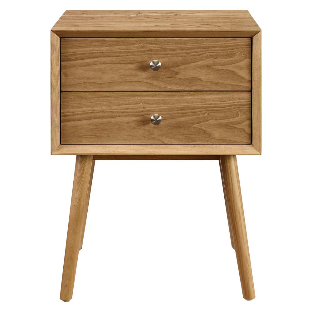 Ember Wood Nightstand With USB Ports - Natural Natural EEI-4343-NAT-NAT. Picture 3