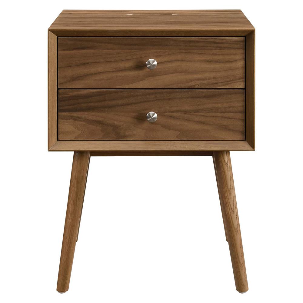 Ember Wood Nightstand With USB Ports. Picture 3
