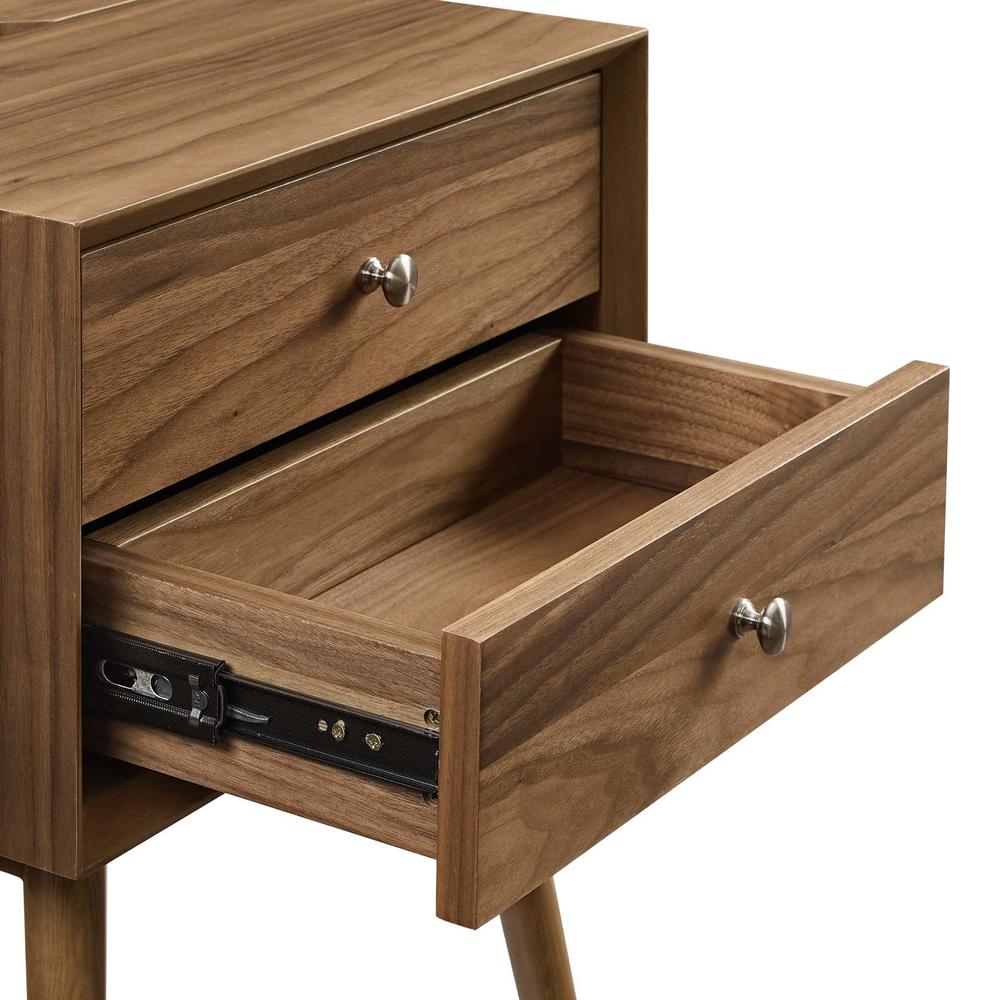 Ember Wood Nightstand With USB Ports. Picture 4