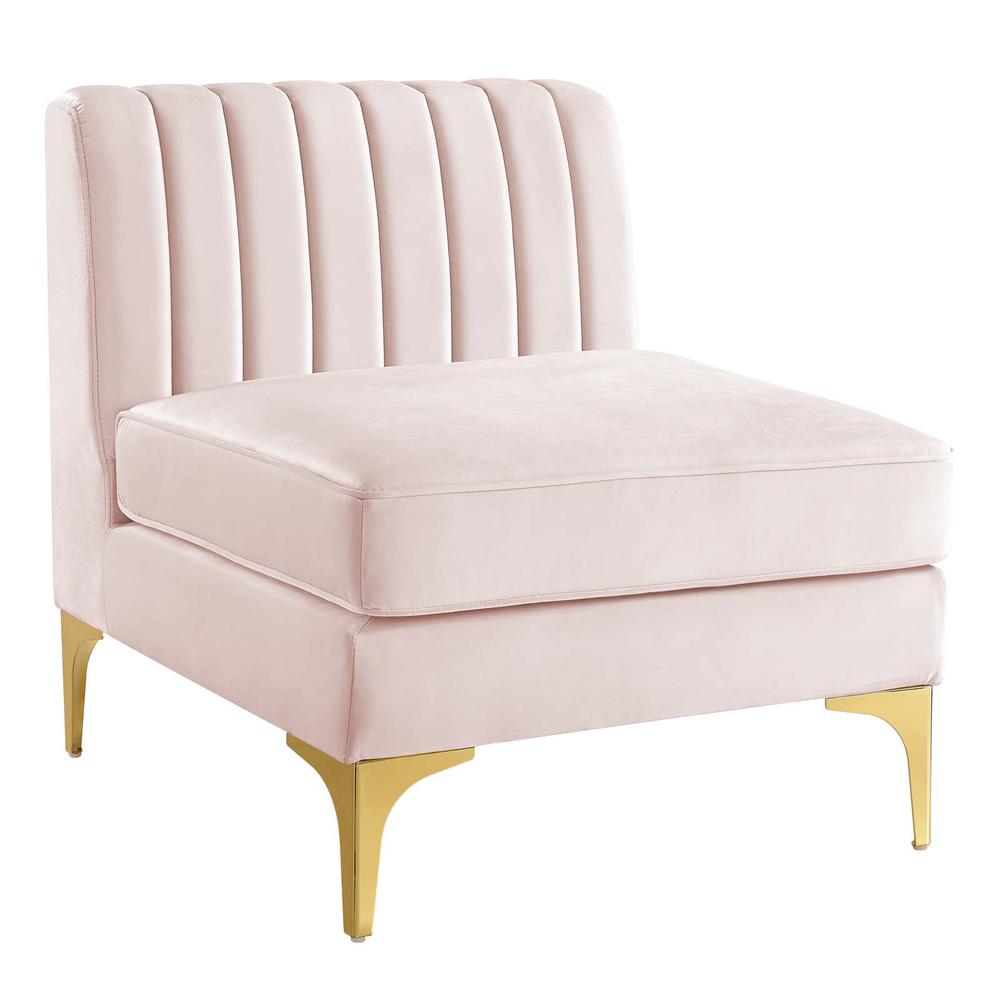 Triumph Channel Tufted Performance Velvet 	3-Seater Sofa - Pink EEI-4347-PNK. Picture 6
