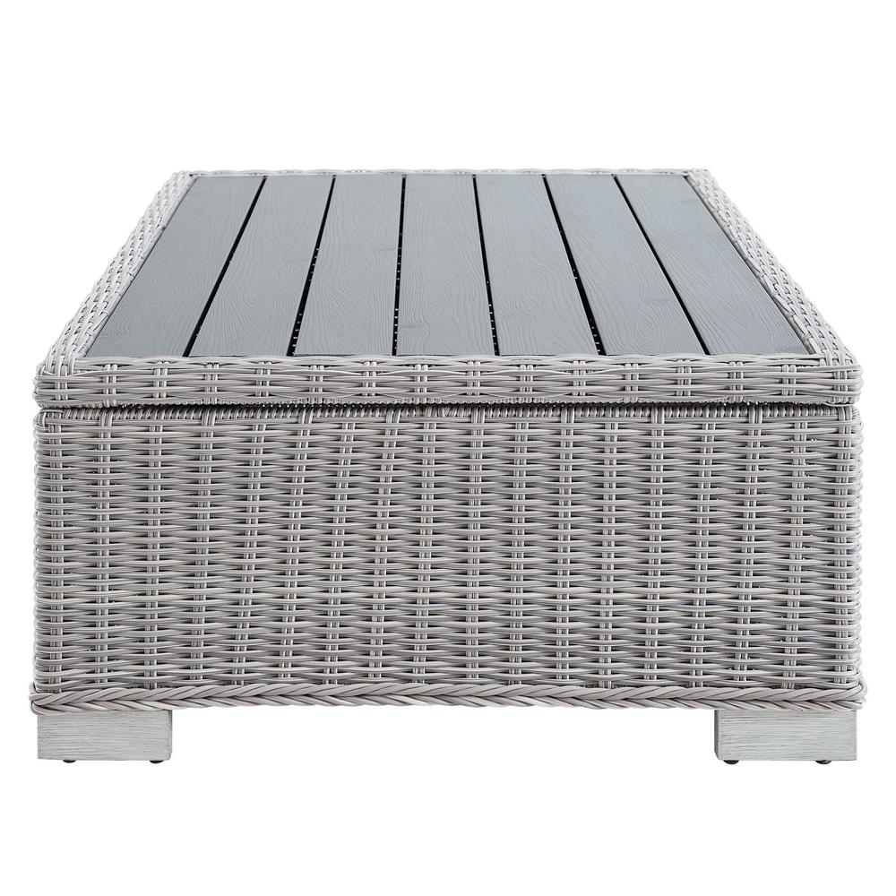 Conway Sunbrella® Outdoor Patio Wicker Rattan 5-Piece Furniture Set - Light Gray Gray EEI-4356-LGR-GRY. Picture 10