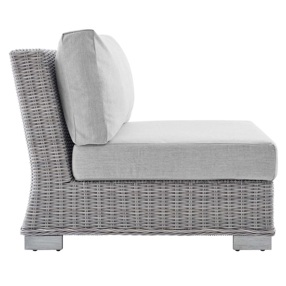 Conway Sunbrella® Outdoor Patio Wicker Rattan 5-Piece Furniture Set - Light Gray Gray EEI-4361-LGR-GRY. Picture 5