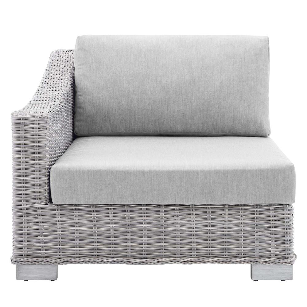 Conway Sunbrella® Outdoor Patio Wicker Rattan 6-Piece Furniture Set - Light Gray Gray EEI-4363-LGR-GRY. Picture 4