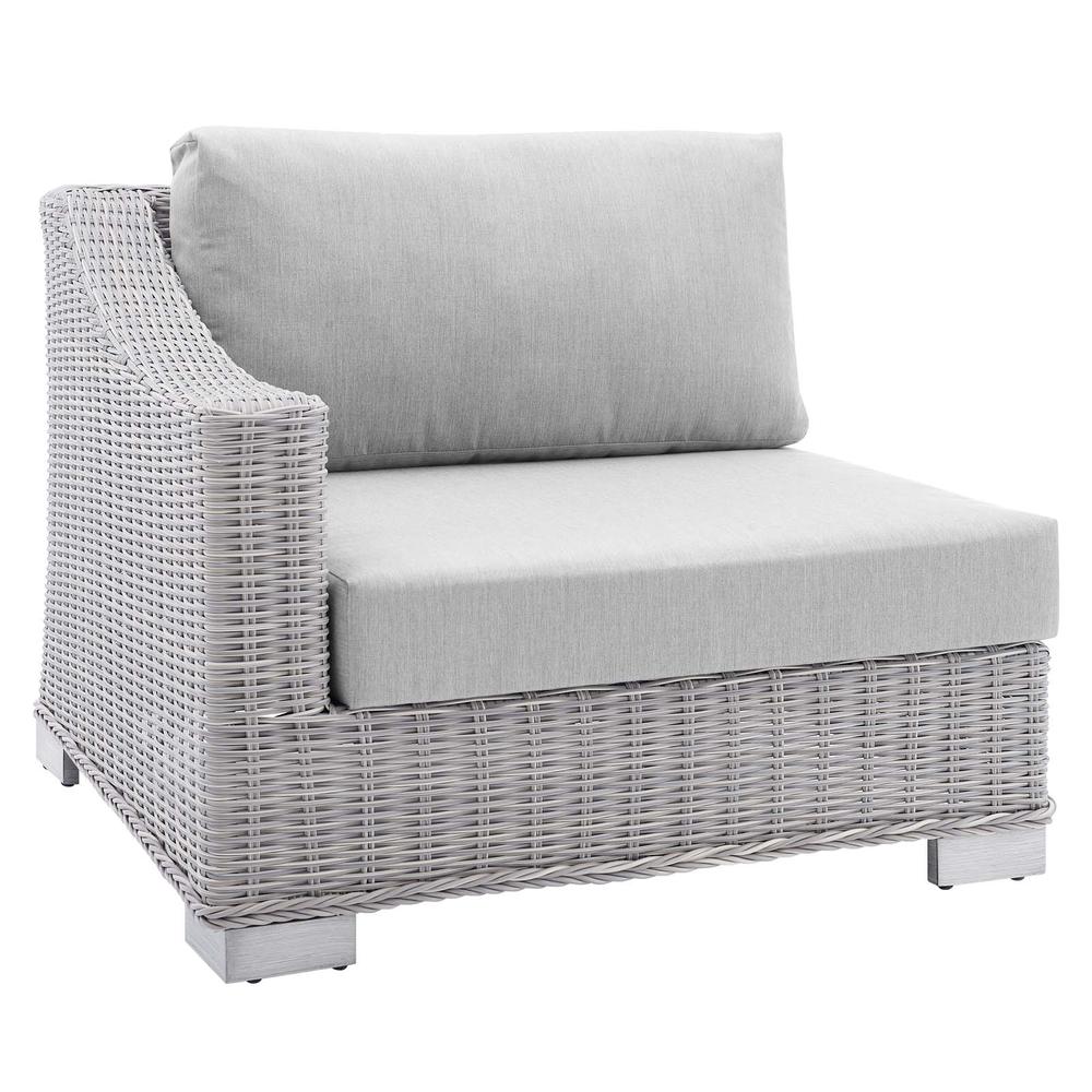 Conway Sunbrella® Outdoor Patio Wicker Rattan 6-Piece Furniture Set - Light Gray Gray EEI-4363-LGR-GRY. Picture 5