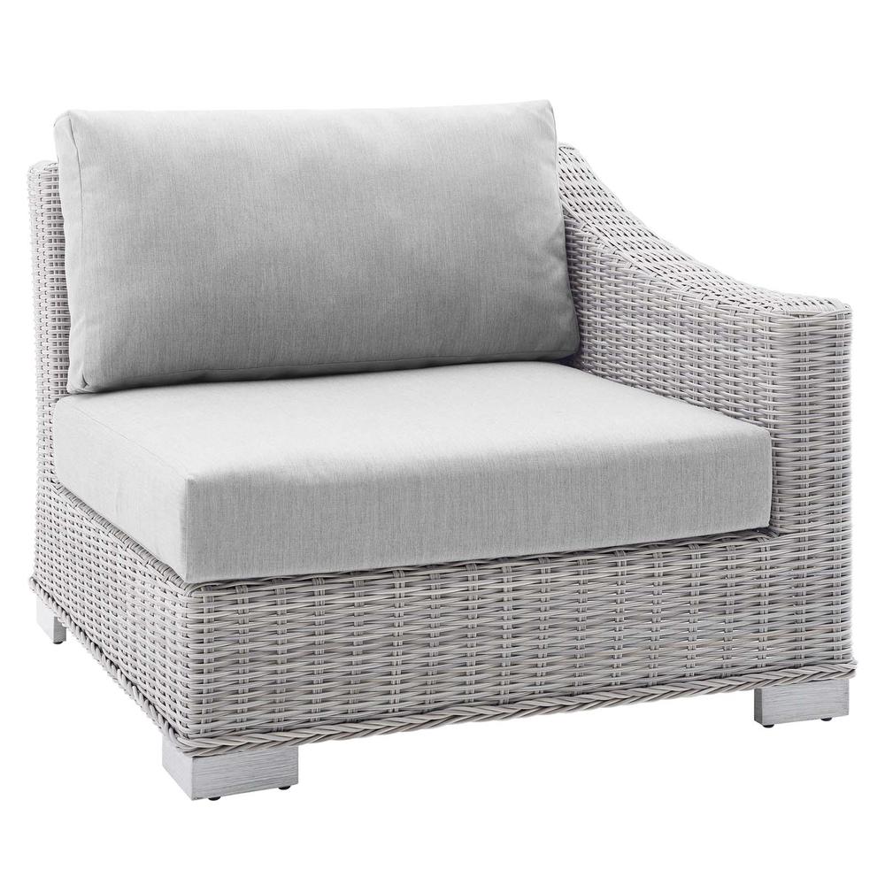 Conway Sunbrella® Outdoor Patio Wicker Rattan 6-Piece Furniture Set - Light Gray Gray EEI-4363-LGR-GRY. Picture 6