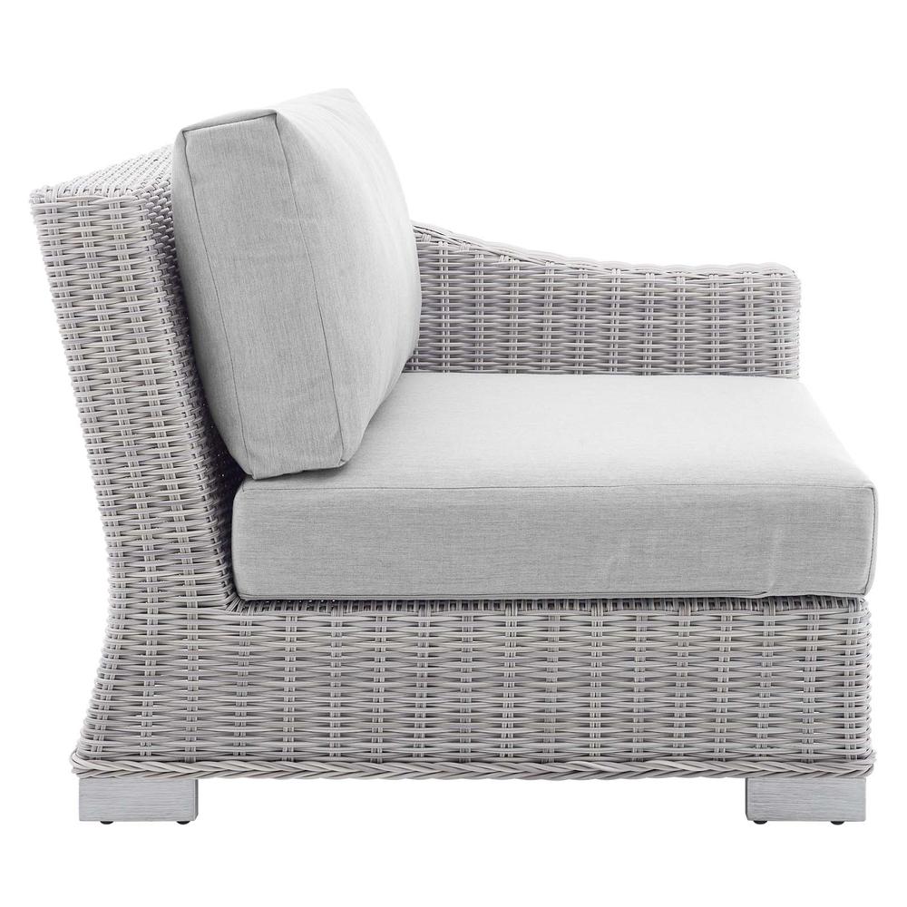 Conway Sunbrella® Outdoor Patio Wicker Rattan 6-Piece Furniture Set - Light Gray Gray EEI-4363-LGR-GRY. Picture 7