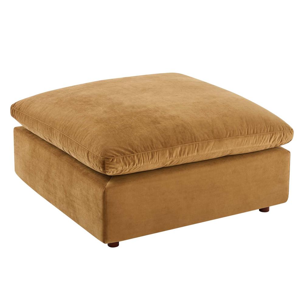 Commix Down Filled Overstuffed Performance Velvet Ottoman. Picture 2