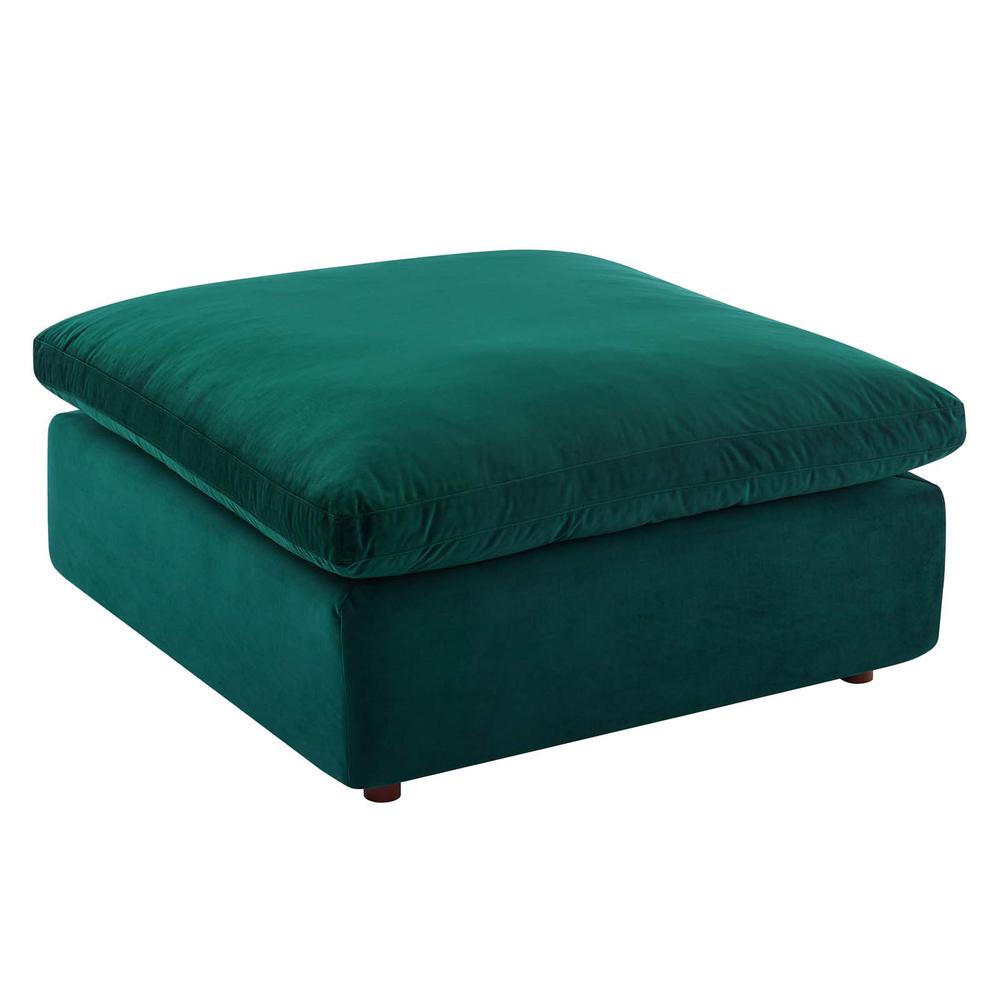 Commix Down Filled Overstuffed Performance Velvet Ottoman. Picture 2