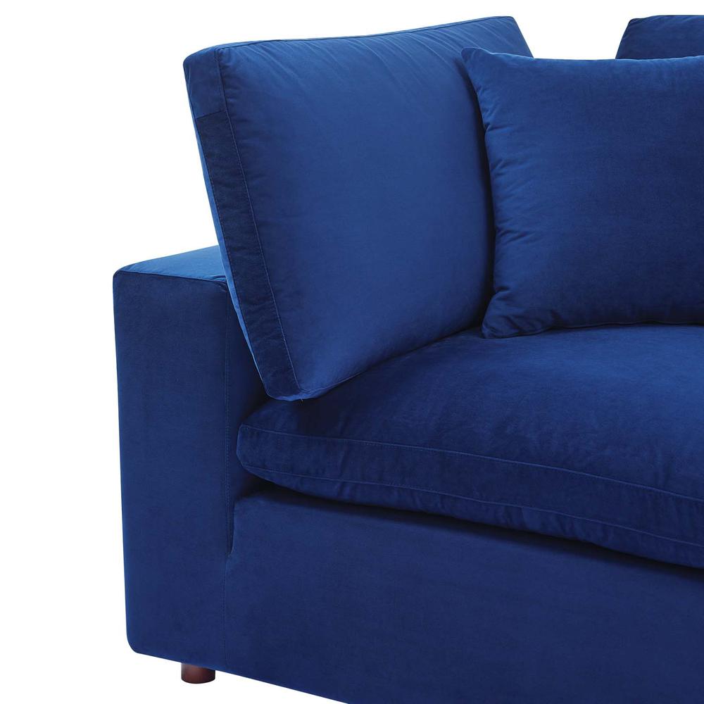 Commix Down Filled Overstuffed Performance Velvet Corner Chair. Picture 4