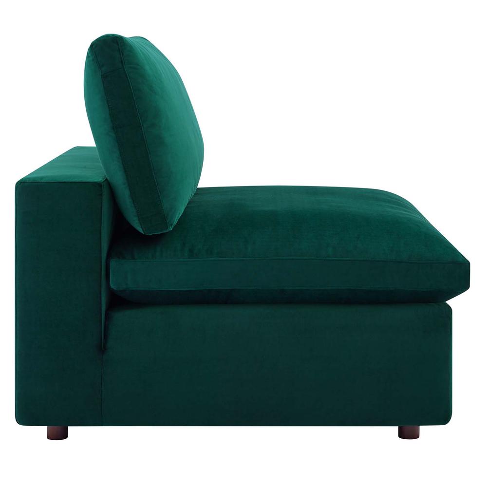 Commix Down Filled Overstuffed Performance Velvet Armless Chair. Picture 2