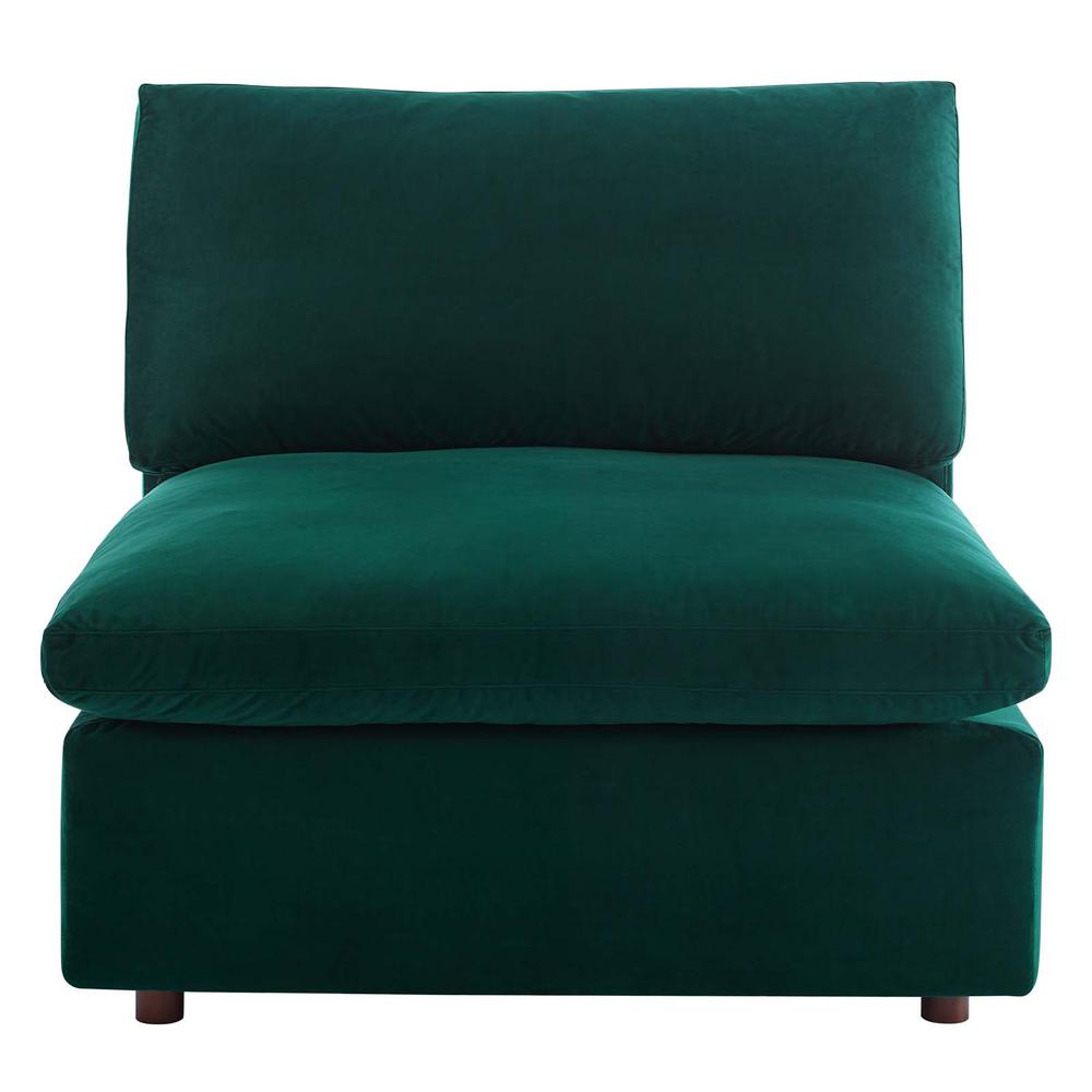 Commix Down Filled Overstuffed Performance Velvet Armless Chair. Picture 4