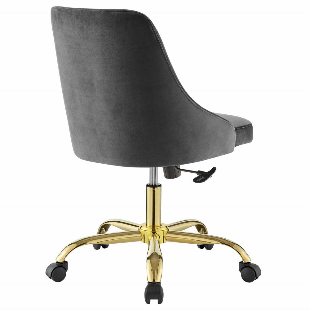 Distinct Tufted Swivel Performance Velvet Office Chair. Picture 4