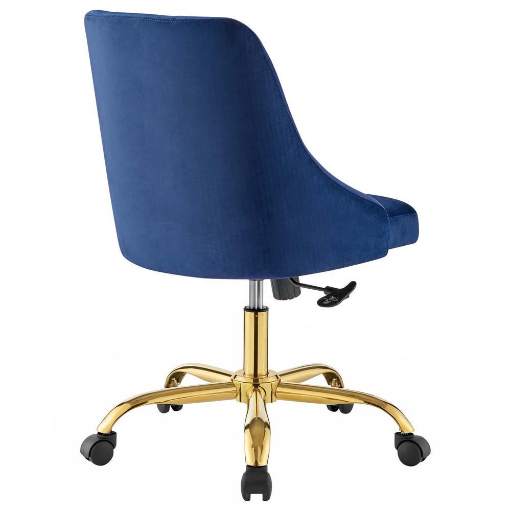 Distinct Tufted Swivel Performance Velvet Office Chair. Picture 3