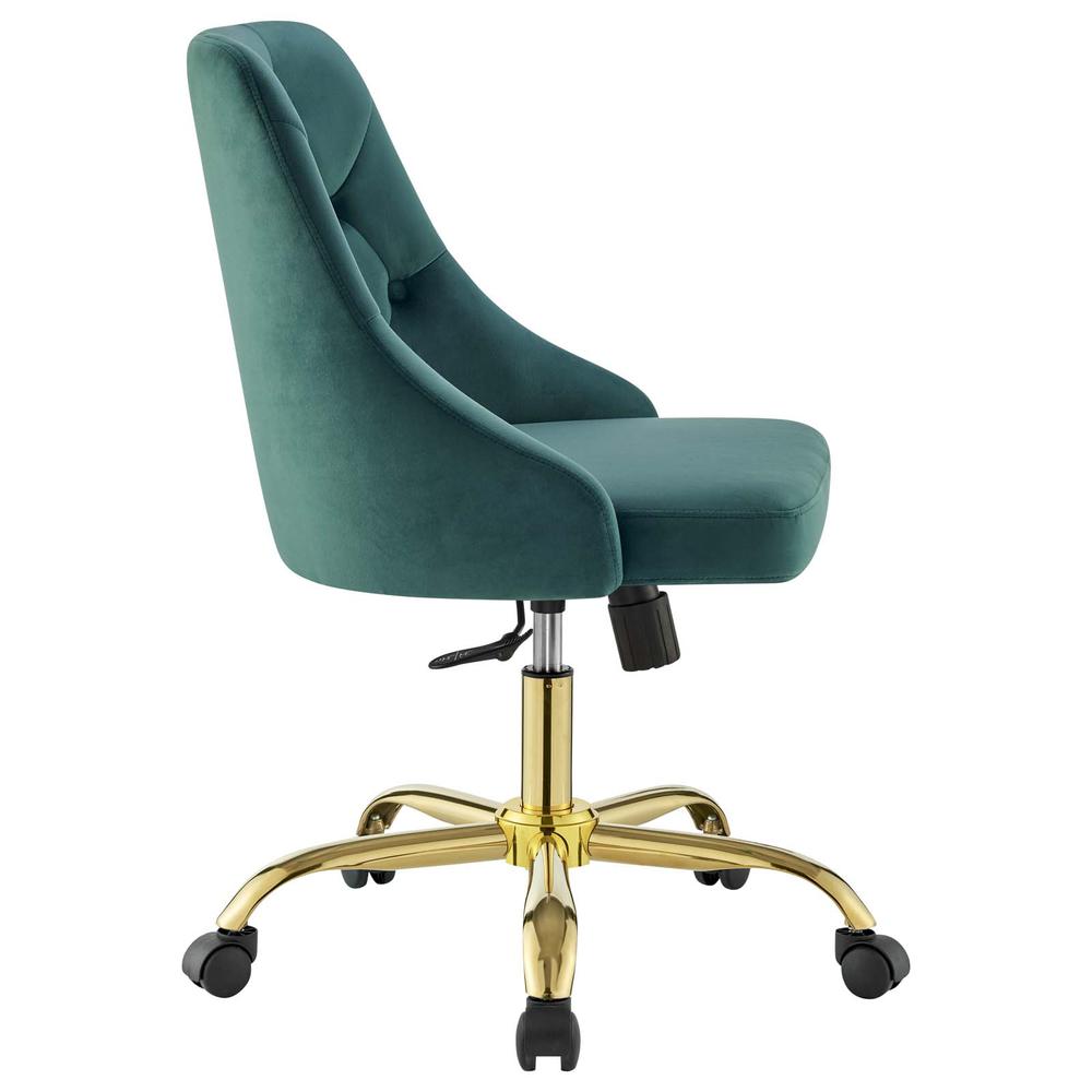 Distinct Tufted Swivel Performance Velvet Office Chair. Picture 2
