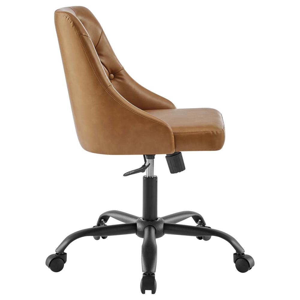 Distinct Tufted Swivel Vegan Leather Office Chair. Picture 2