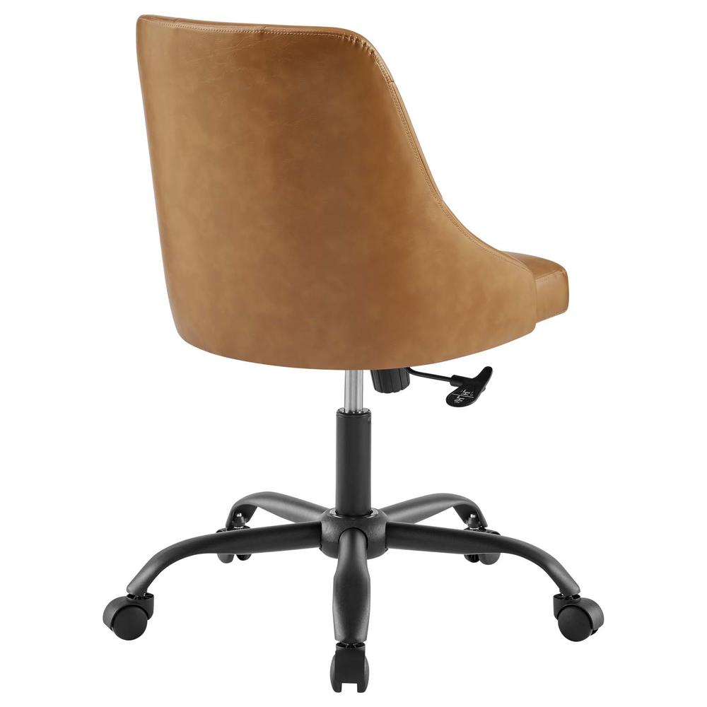 Distinct Tufted Swivel Vegan Leather Office Chair. Picture 3