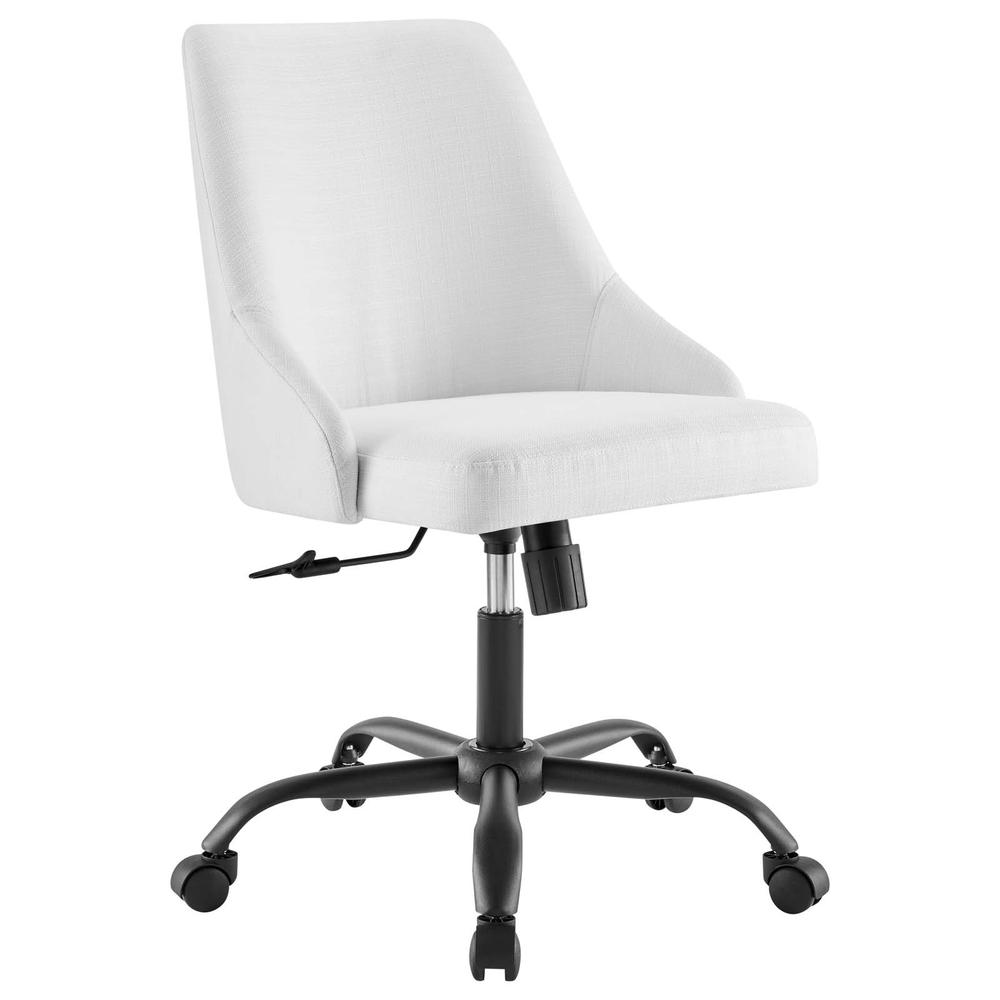 Designate Swivel Upholstered Office Chair - Black White EEI-4371-BLK-WHI. Picture 1
