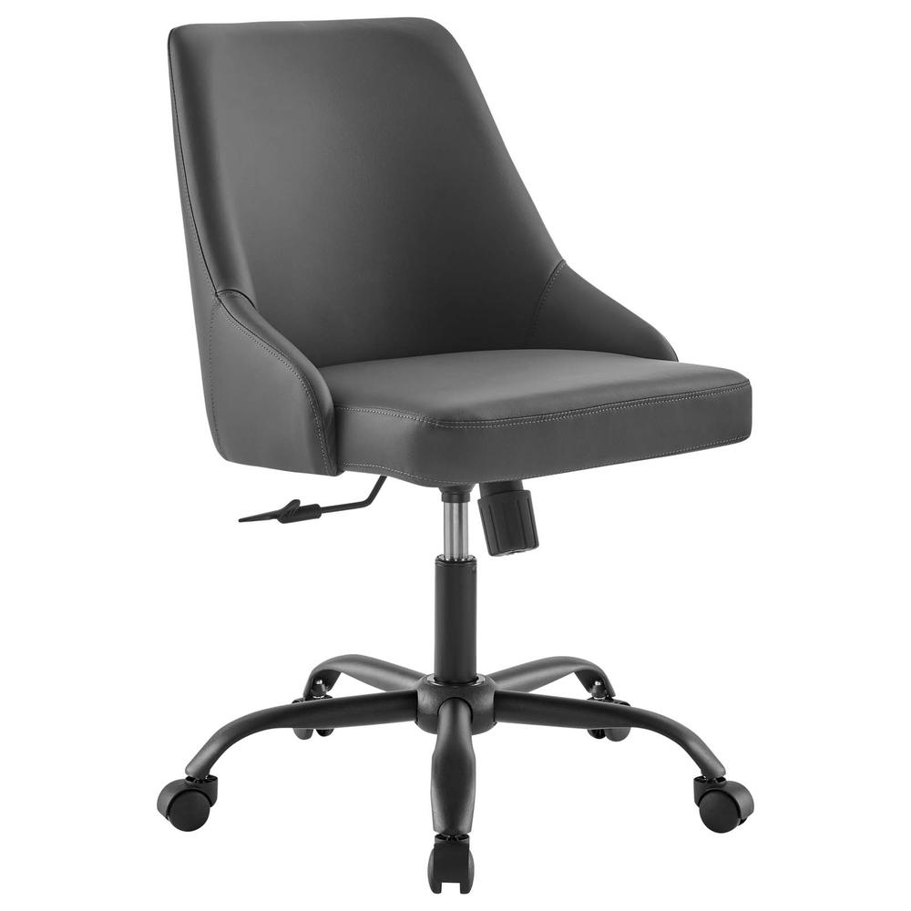 Designate Swivel Vegan Leather Office Chair. Picture 1