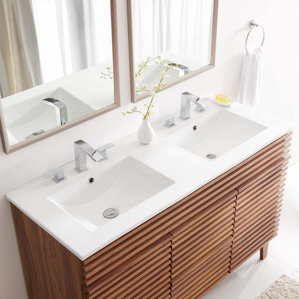 Cayman 48" Double Basin Bathroom Sink. Picture 3